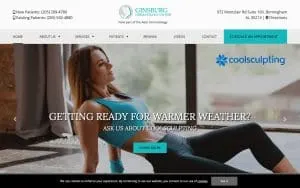 Ginsburg Dermatology Center and Medical Spa of Birmingham website