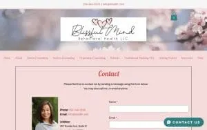 Blissful Mind Behavioral Health website