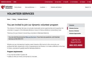 Nebraska Medical Center - Volunteer Services