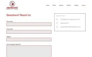 Abundant Quality Care website