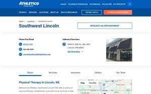 Athletico Physical Therapy - Southwest Lincoln website