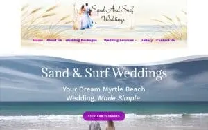 Sand and Surf Weddings website