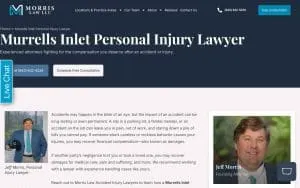 Morris Law Accident and Injury Lawyers, LLC of Murrells Inlet website