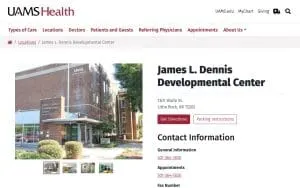 UAMS Health - James L. Dennis Developmental Center website