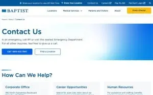 Baptist Health Line website