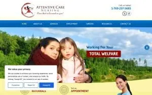 Attentive Care Nursing website