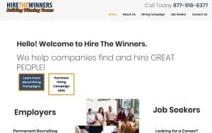 Hire The Winners website