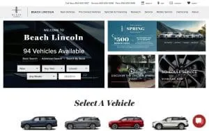 Beach Lincoln Service website