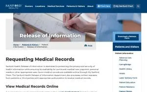 Sanford Release Of Information website