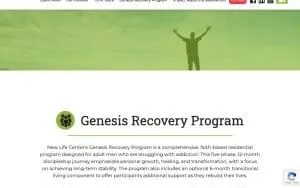 New Life Center Genesis Recovery Program website
