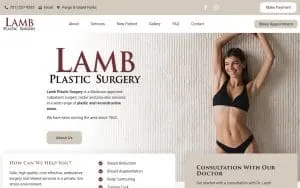 Lamb Plastic Surgery Center website
