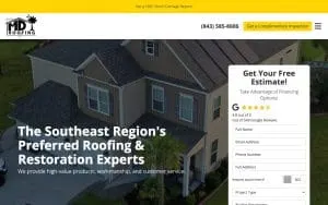 MD Roofing of Myrtle Beach website