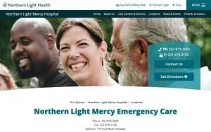 Northern Light Mercy Emergency Care website