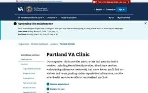 Portland VA Clinic website