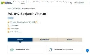 P.S. 042 Benjamin Altman website