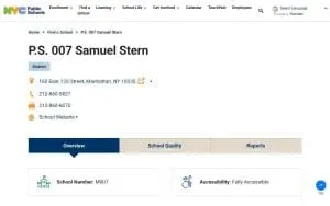 PS/MS 007 Samuel Stern School website