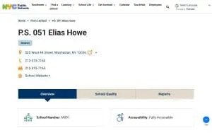 P.S. 051 The Elias Howe School website