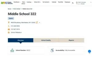 Middle School 322 website