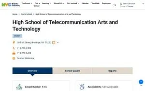 High School of Telecommunication Arts and Technology website