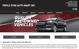 Triple Star Auto Mart website