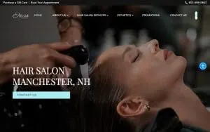 Elavina Salon and Spa website