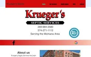 Krueger's Septic Services of Niles website
