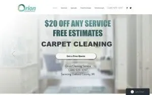 Orion Cleaning Service website