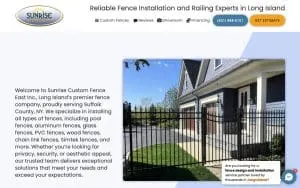 Sunrise Custom Fence East Inc. of Medford website