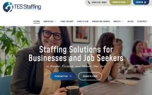 TES Staffing of Penfield website