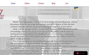 Vast Videography website