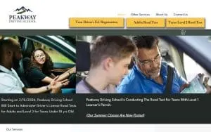 Peakway Driving School of Apex website