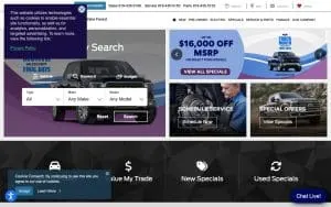 Crossroads Ford of Wake Forest website