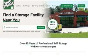 Ample Storage Center of Roanoke Rapids website