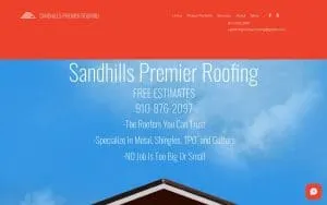 Sandhills Premier Roofing website