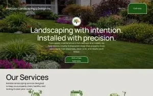Precision Landscaping & Design website