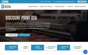 Discount Print USA of Cincinnati website