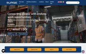 SURGE Staffing of Delaware website