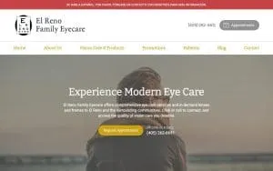 El Reno Family Eyecare website