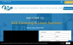 A2Z Cleaning & Linen Services website