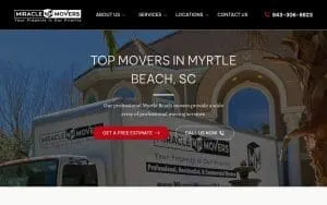 Miracle Movers Myrtle Beach website