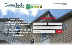Gutter Techs Seamless Gutters website
