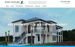Rowe Ventures Custom Homes website