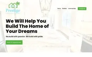 Prestige Custom Homes of Myrtle Beach website