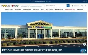 Rooms To Go Patio of Myrtle Beach website