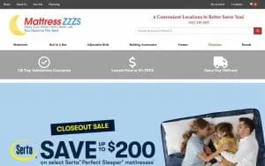 Mattress ZZZs Superstore/Clearance Center website