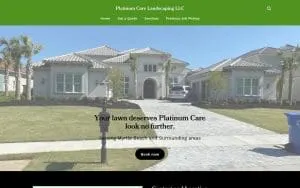 Platinum Care Landscaping LLC website