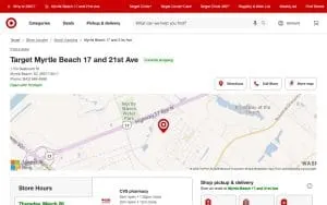 Target of Myrtle Beach website