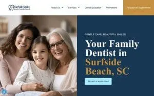 Surfside Smiles | Gentle Family Dental website