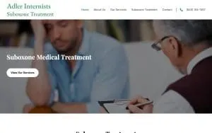 Adler Internists Suboxone Treatment website