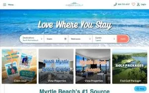 Condo-World Resort Properties of North Myrtle Beach website